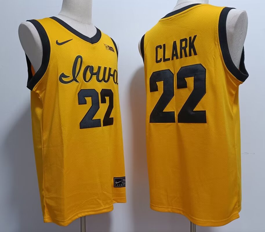 2024 NCAA Men Iowa Hawkeyes 22 Caitlin Clark yellow style #2 nike jerseys->ncaa teams->NCAA Jersey